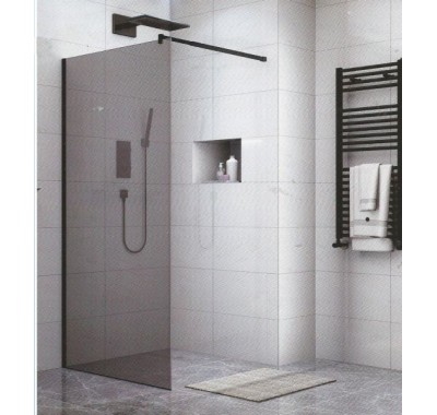 PANEL ΤΖΑΜΙ GREY 90*195h/8mm ME ΜΠΡΑΤΣΟ ΜΑΥΡΟ 70-120cm