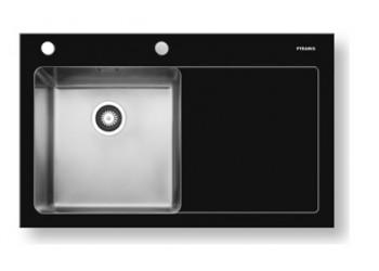 PYRAMIS CRYSTALON ΝΕΡΟΧΥΤΗΣ ΑΝΟΞΕΙΔΩΤΟΣ 86X53 1B 1D ΜΑΥΡΟ ΑΡΙΣΤΕΡΟ